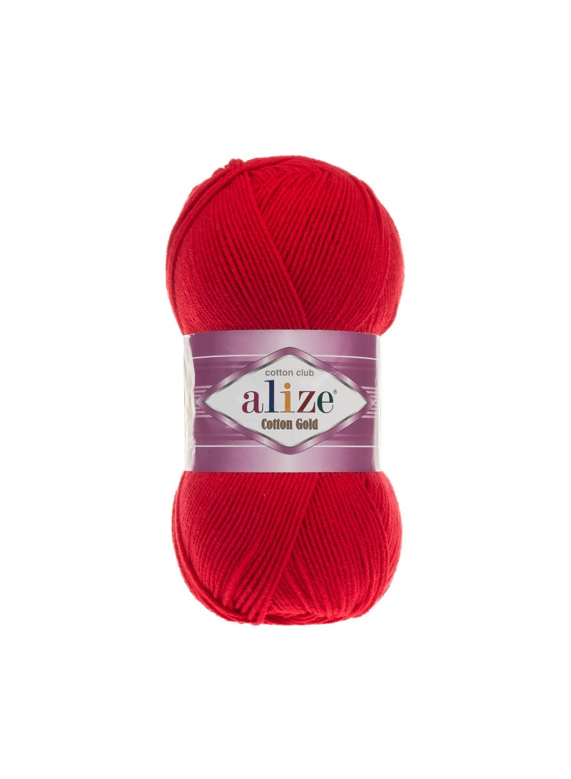 ALIZE Cotton Gold Yarn 56 Red 100g