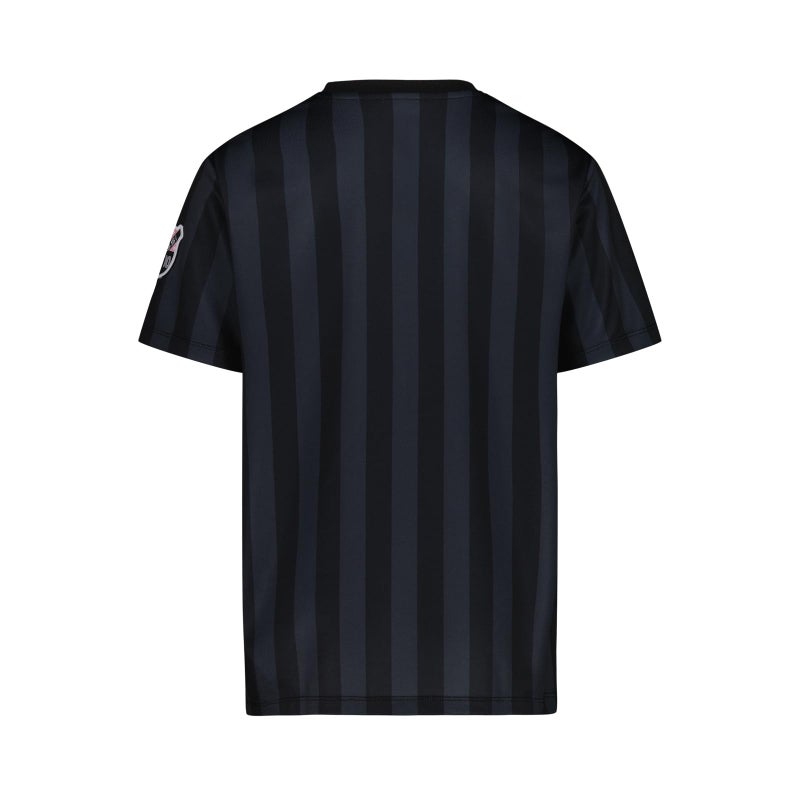 Messi Boys' Lifestyle Short Sleeve Top, Loose-fit V-Neck Shirt with Logo, Comfortable, Striped V-Neck TOP - Stretch Limo, 6 - Image 4