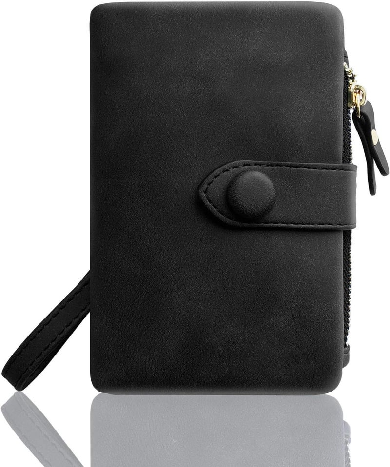 AOXONEL Women's Small Bifold Leather wallet Rfid blocking Ladies Wristlet with Card holder id window Coin Purse - Image 5