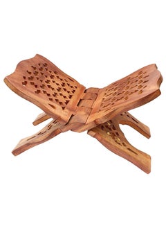 AKDC Wooden Foldable Book Holder With Islamic Design Quran Reading Solid Wood Stand Holder Book Stand For Desk Book Stand For Reading Quran Stand Quran Holder 45Cm  - Image 2