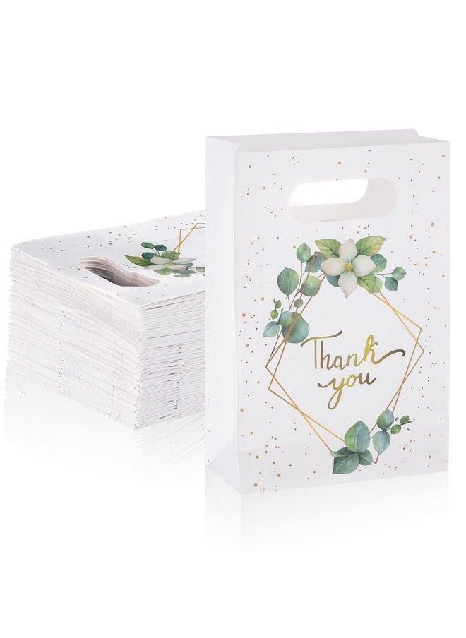 TaoBary - 60 Pcs Greenery Eucalyptus Thank You Bags Thank You Gift Bags with Handles, Thank You Paper Bags Bulk for Business, Party, Merchandise, Boutique, Wedding, Birthday - Image 1