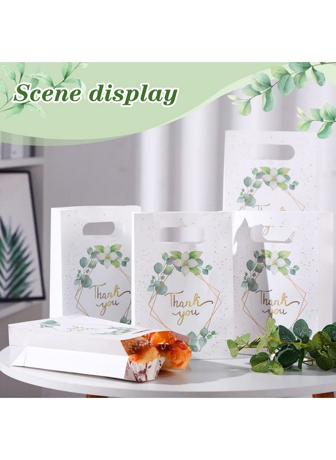 TaoBary - 60 Pcs Greenery Eucalyptus Thank You Bags Thank You Gift Bags with Handles, Thank You Paper Bags Bulk for Business, Party, Merchandise, Boutique, Wedding, Birthday - Image 1