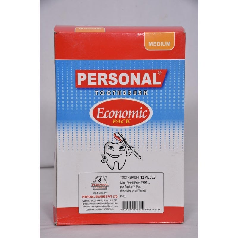 Personal Economic Pack Soft Reaches all the critical areas Manual Toothbrush for adult, 12 Pieces - Image 2