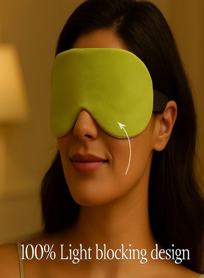 Episkey Premium Velvet Eye Sleep Mask for Men & Women | Soft Eye Mask for Sleeping | Adjustable Strap, 100% Light Blocking | Travel & Relaxation Eye Cover for Deep Sleep(OLIVE GREEN VELVET) - Image 5