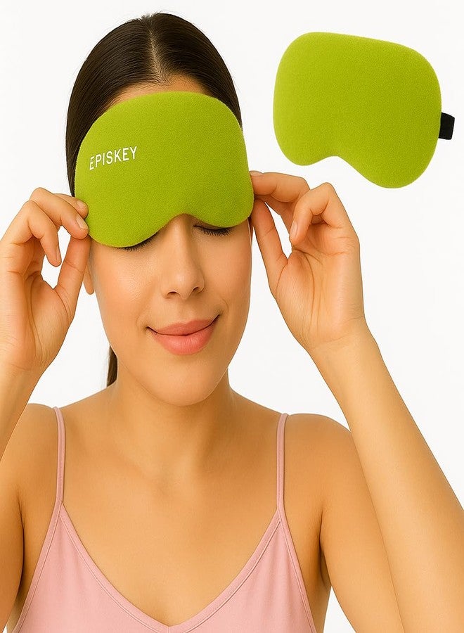 Episkey Premium Velvet Eye Sleep Mask for Men & Women | Soft Eye Mask for Sleeping | Adjustable Strap, 100% Light Blocking | Travel & Relaxation Eye Cover for Deep Sleep(OLIVE GREEN VELVET) - Image 1