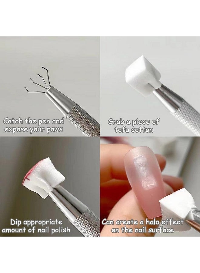 NAILWIND 4 Claws Nail Sponge Metal Grabber with 50 Pcs Mini Replaceable Nail Sponges Blocks for Ombre Nail Art, Stamping Tools Nail Art Tools Nail Accessories - Image 4