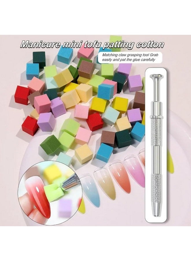 NAILWIND 4 Claws Nail Sponge Metal Grabber with 50 Pcs Mini Replaceable Nail Sponges Blocks for Ombre Nail Art, Stamping Tools Nail Art Tools Nail Accessories - Image 3