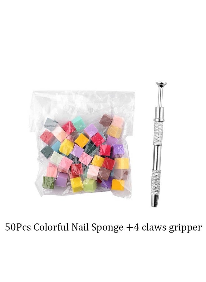 NAILWIND 4 Claws Nail Sponge Metal Grabber with 50 Pcs Mini Replaceable Nail Sponges Blocks for Ombre Nail Art, Stamping Tools Nail Art Tools Nail Accessories - Image 2
