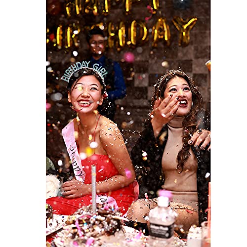 AOPRIE Birthday Girl Crown for Women with Sash Blue Happy Birthday Tiara for Women Headband Princess Crown Rhinestone Accessories - Image 3