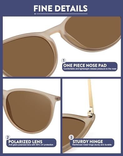 WOWSUN Retro Polarized Sunglasses Womens 2026 Trendy Round Classic Glasses - Image 4