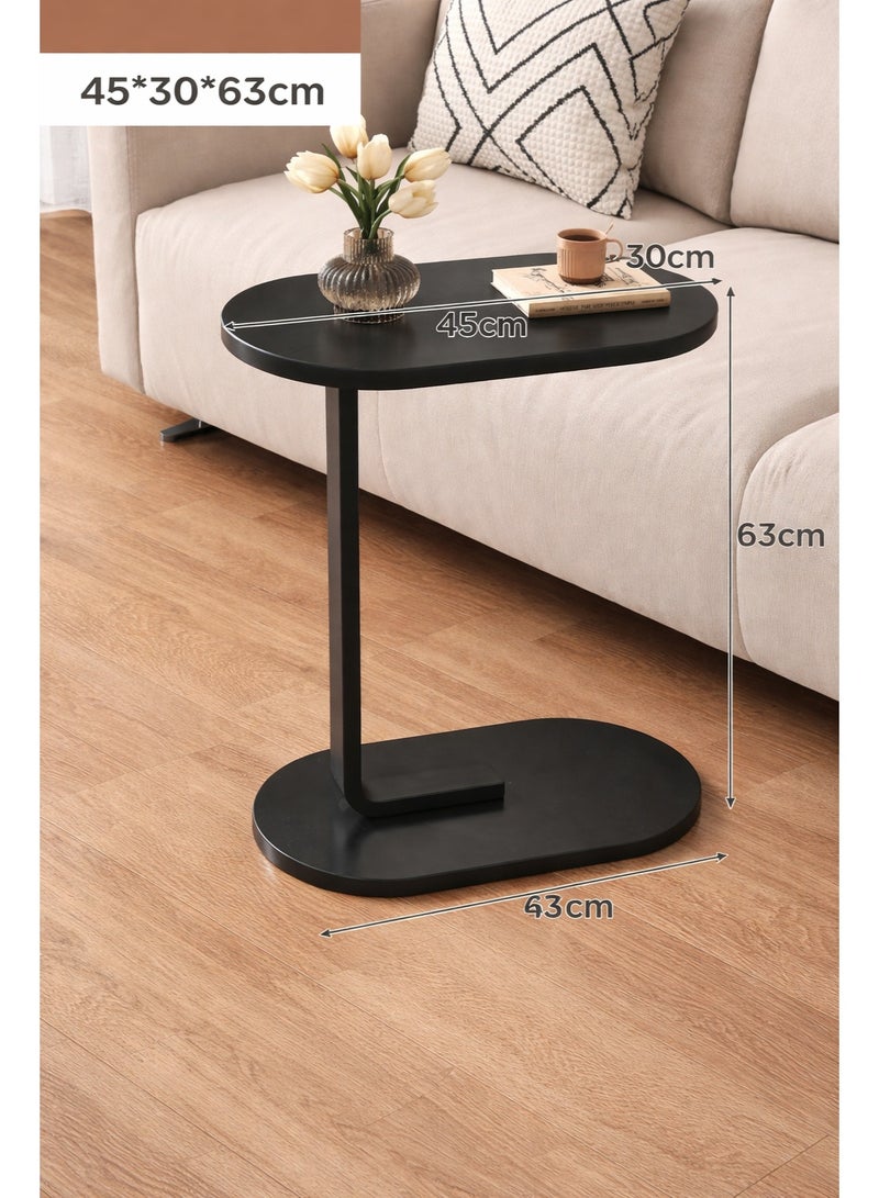 C Shaped End Table for Couch Small Side Table with Metal Frame Slim Skinny End Tables for Small Spaces, Side Table for Sofa Bed Small TV Tray Table for Living Room Bedroom - Image 3