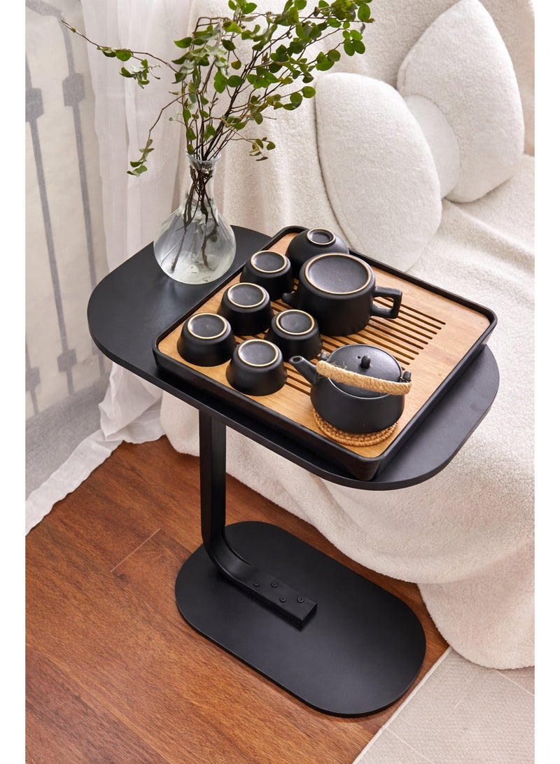 C Shaped End Table for Couch Small Side Table with Metal Frame Slim Skinny End Tables for Small Spaces, Side Table for Sofa Bed Small TV Tray Table for Living Room Bedroom - Image 5