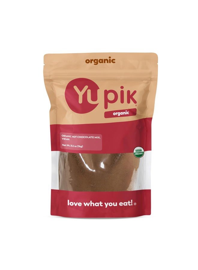 Yupik Organic Hot Chocolate Mix, 2.2 lb (35.2 oz), Vegan, Gluten-Free, GMO-Free, Dairy-Free, Kosher, Cocoa Powder, Mix Easily, Plant-Based Chocolate Beverage, Hot Cocoa Mix - Image 1