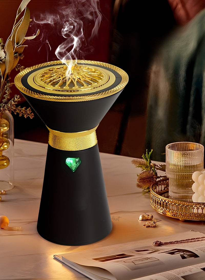 Houmt Electric Bukhoor Burner, Stylish Portable Incense Burner USB Rechargeable Diffuser Fast Heating Fragrance for Oud and Bakhoor, Ideal for Home and Office - Image 4