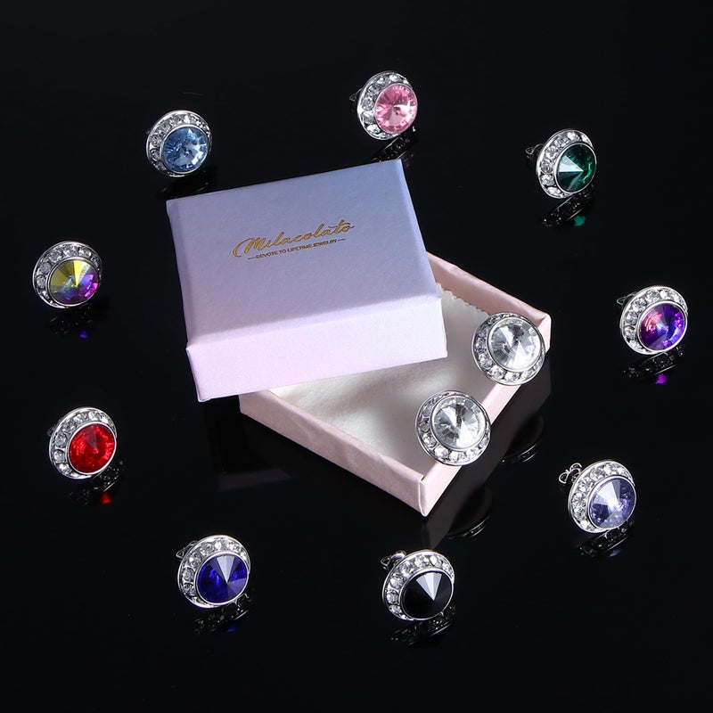 Milacolato Rhinestone Dance Competition Earrings Stage Performance Sterling Silver Earrings - Image 5