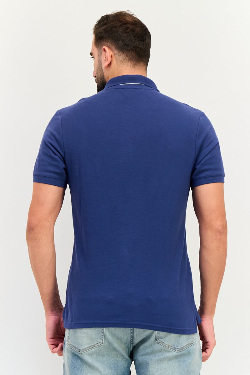 Nordland Men Regular Fit Embroidered Logo Short Sleeve Polo Shirt, Blue - Image 3