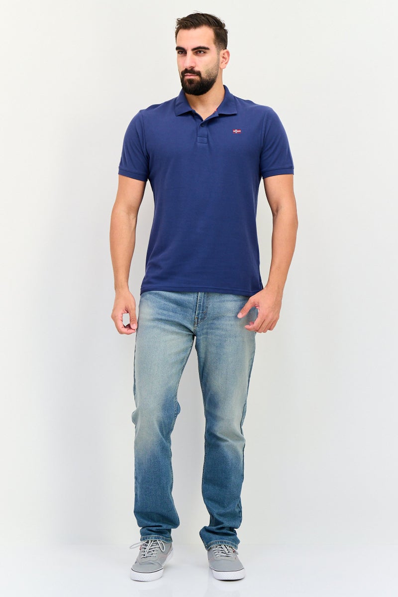 Nordland Men Regular Fit Embroidered Logo Short Sleeve Polo Shirt, Blue - Image 4