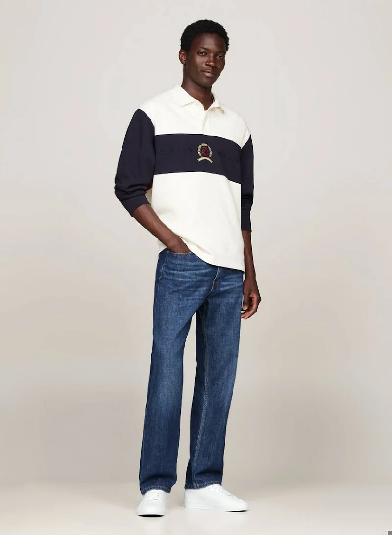TOMMY HILFIGER Men's Leather Logo Lace-Up Trainers, White - Leather