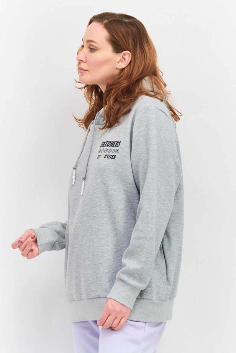 SKECHERS Women Sportswear Fit Long Sleeves Outdoor Sweatshirt, Grey  - Image 3