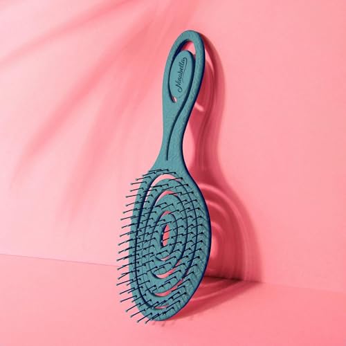 Ninabella Detangling Hair Brush for Women & Men - Does not Pull - Straightening Brushes for Straight & Curly Hair - Unique Spiral Hairbrush - Teal - Image 5