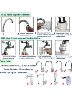 TAYRAN Faucet Water Filter with Washable Filter, Water Filter for Sink, Tap Water Filter, Faucet Mount Water Filters for Kitchen Sink, Reduces Chlorine & Bad Taste - Fits Standard Faucets  - Image 5