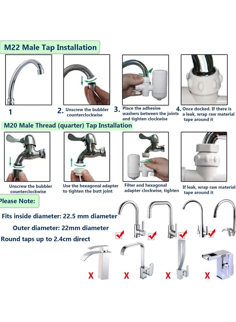 TAYRAN Faucet Water Filter with Washable Filter, Water Filter for Sink, Tap Water Filter, Faucet Mount Water Filters for Kitchen Sink, Reduces Chlorine & Bad Taste - Fits Standard Faucets - Image 5