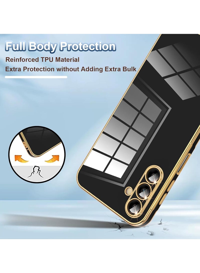 Compatible with Samsung Galaxy A16 cover, smooth veneer gold plated chrome, Black Thin and smooth shock-proof full protectionSamsung Galaxy A16 case（black） - Image 5