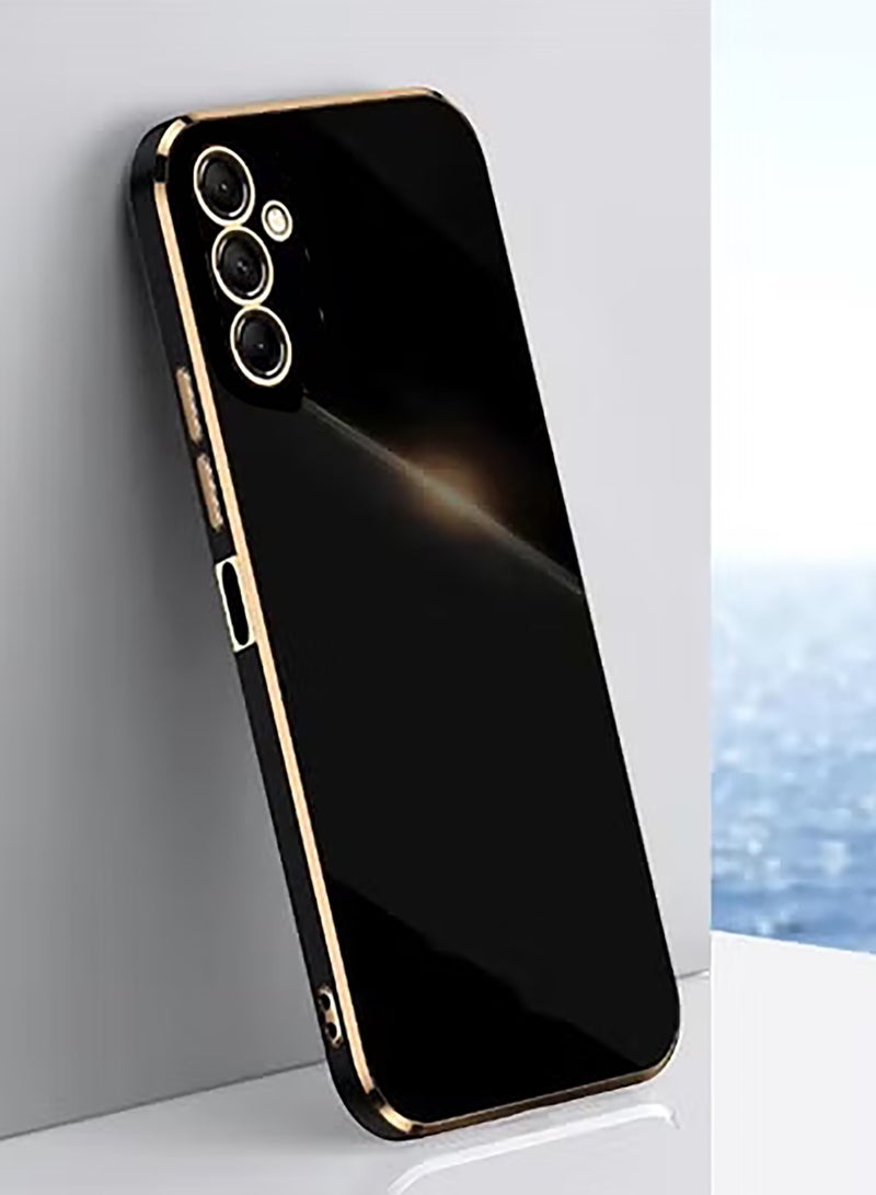 Compatible with Samsung Galaxy A16 cover, smooth veneer gold plated chrome, Black Thin and smooth shock-proof full protectionSamsung Galaxy A16 case（black） - Image 1