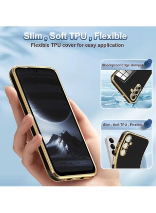 Compatible with Samsung Galaxy A16 cover, smooth veneer gold plated chrome, Black Thin and smooth shock-proof full protectionSamsung Galaxy A16 case-black - view 5