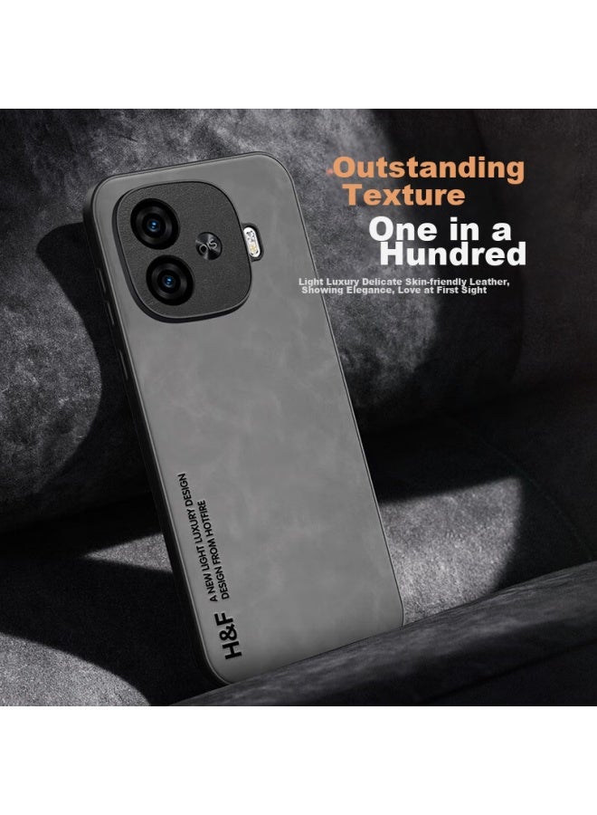 Hotfire Phone Case For Vivo Iqoo Z9 Turbo/iqoo Z9 Turbo+, Upgraded Skin-like Lambskin, Frosted Lens Protection, Full Coverage, Personalized Silicone Gray - Image 4