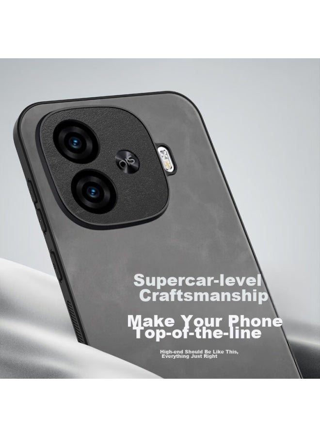 Hotfire Phone Case For Vivo Iqoo Z9 Turbo/iqoo Z9 Turbo+, Upgraded Skin-like Lambskin, Frosted Lens Protection, Full Coverage, Personalized Silicone Gray - Image 5