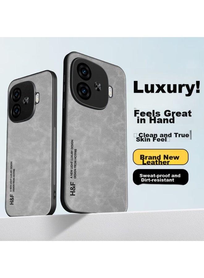 Hotfire Phone Case For Vivo Iqoo Z9 Turbo/iqoo Z9 Turbo+, Upgraded Skin-like Lambskin, Frosted Lens Protection, Full Coverage, Personalized Silicone Gray - Image 1