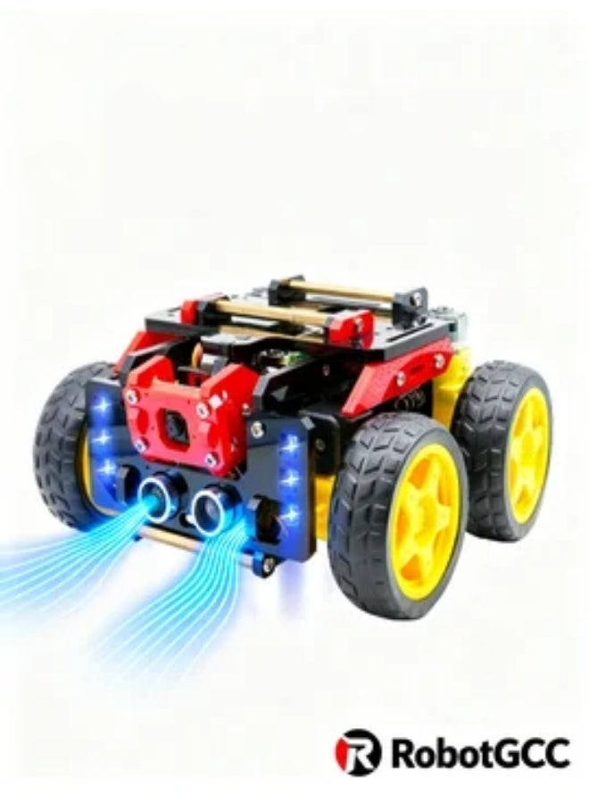 robotgcc 4WD Smart Robot Car Kit for Raspberry Pi 5 / 4B / 3B+ Robotics Platform, Python Programming AI IoT Learning System, Line Tracking Ultrasonic Obstacle Avoidance, Servo Control STEM Engineering Kit (Board Not Included) - Image 1