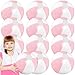 MiniInflat 12 Pcs 16 Inch Inflatable Beach Balls Bulk Jumbo Pastel Inflatable Decorated Ball with Macaron Color PVC Party Ornaments for Summer Birthday Party DecorationPinkClassic Style - Image 2