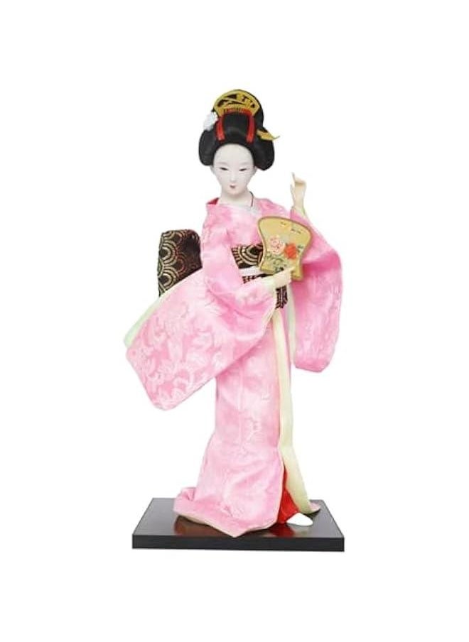 ماركة غير محددة 12 Japanese Geisha, Kimono Dolls, Oriental Doll Traditional Sculpture Ethnic Japanese Geisha Dolls, Girl Statue for Table, Pink  - Image 1