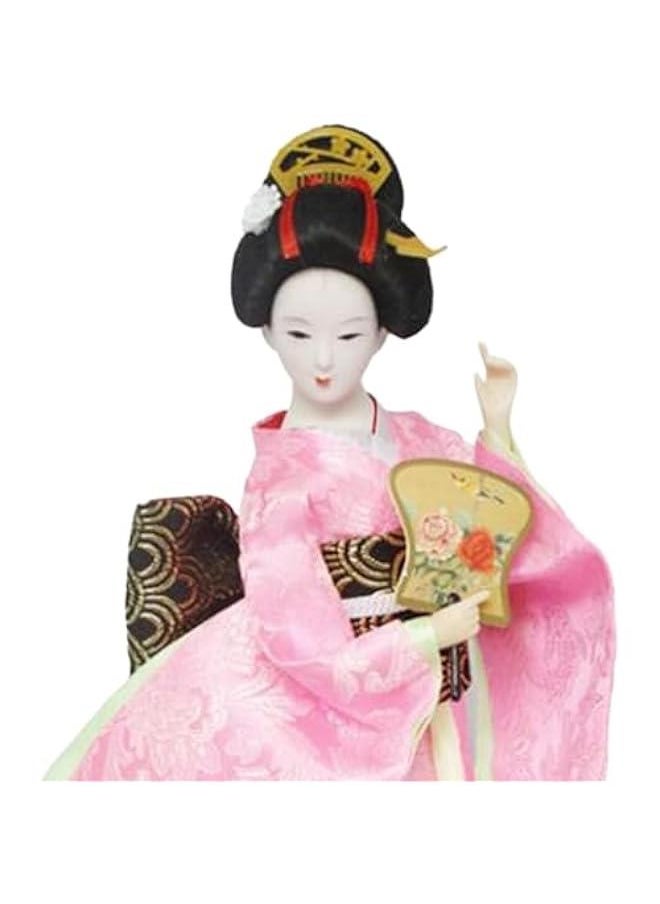 ماركة غير محددة 12 Japanese Geisha, Kimono Dolls, Oriental Doll Traditional Sculpture Ethnic Japanese Geisha Dolls, Girl Statue for Table, Pink  - Image 5