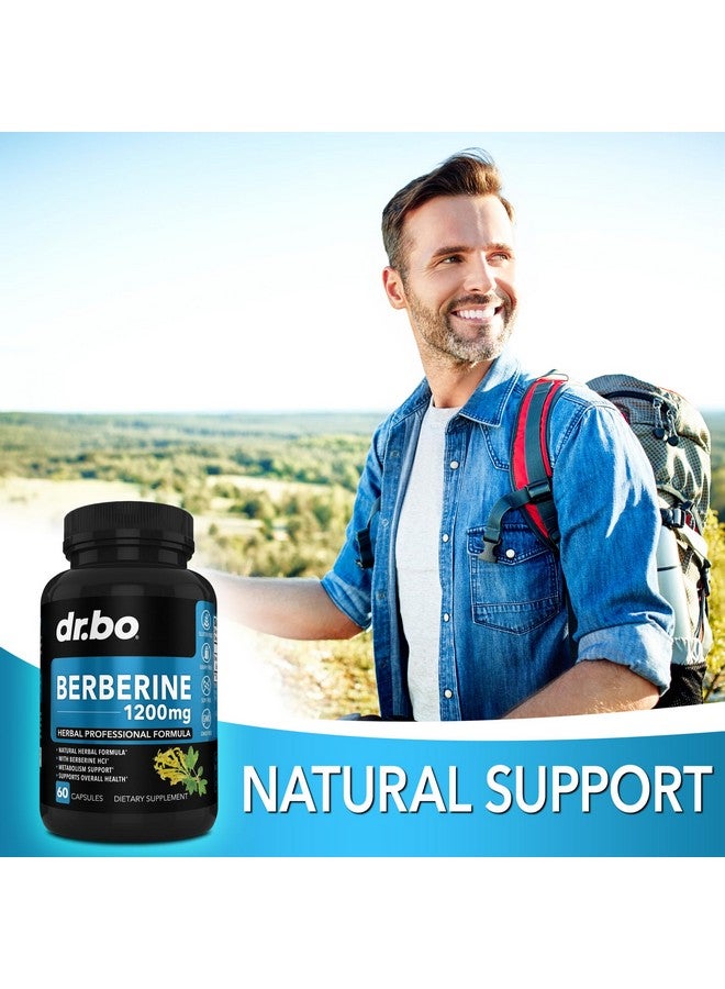 dr.bo Berberine Supplement Capsules - 1200mg Berberine HCL Supplement for Healthy Metabolic Support - Premium Natural Complex for Women & Men, Pure Support Capsules Supplements - 60 Pills - Image 5