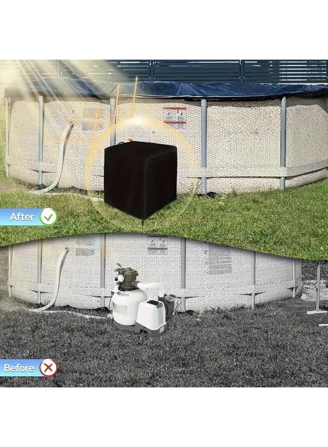 Universal Durable Pool Filter Pump Cover 21 65x19 69x24 41 Inch Outdoor Windproof UV Protection - Image 2