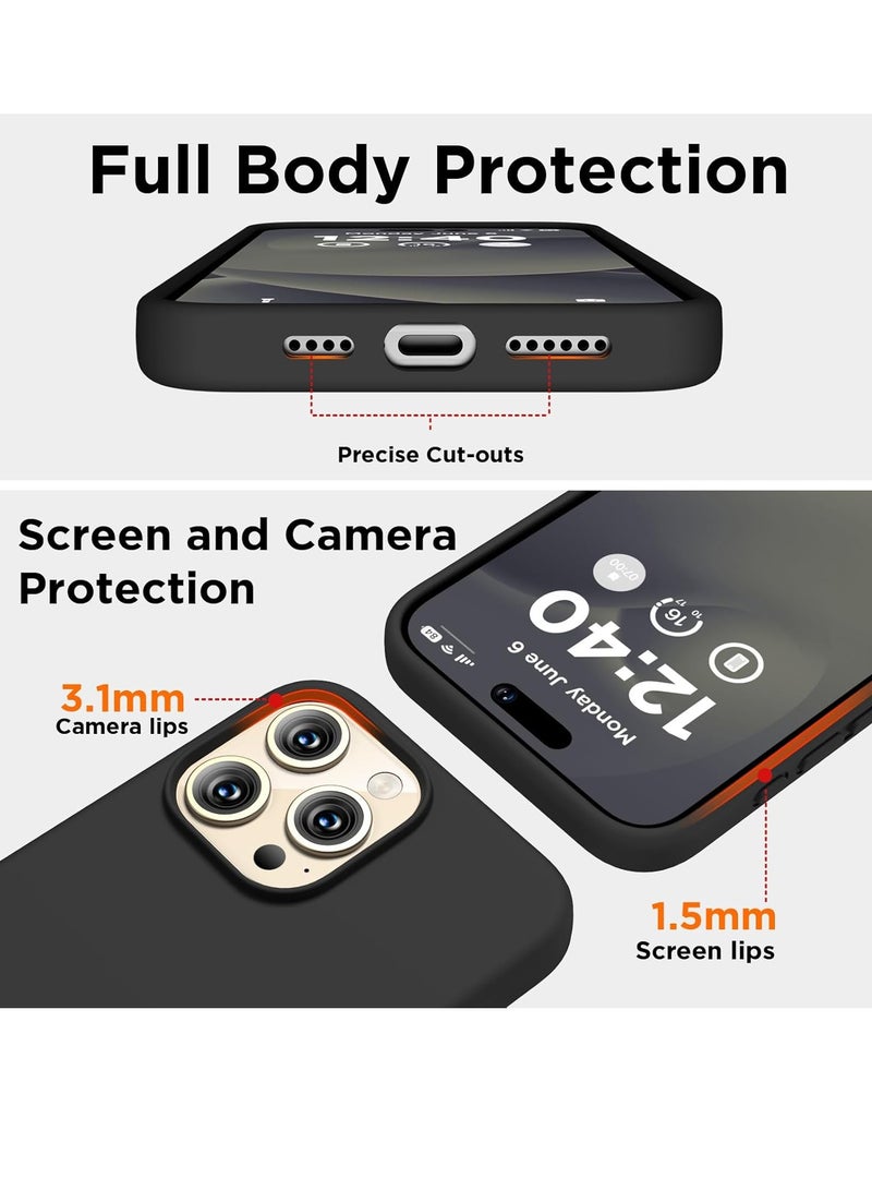 BORTONY iPhone 15 Pro Max Case Liquid Gel Silicone Soft Silky Touch Anti Scratch Shockproof Cover Protective Phone Case for iPhone 15 Pro Max 6.7 Inch - Image 3