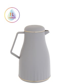 Hic Plastic thermos for tea and coffee size 1 liter grey color  - Image 1