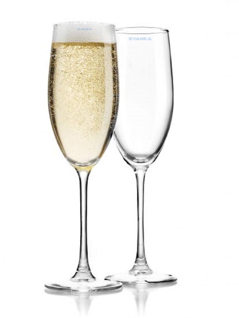 SYANKA Premium Champagne Flutes Wine Glasses Set of 6, 170 ML, Ideal for Champagne, White or Red Wine Glass, Cocktail - Image 1