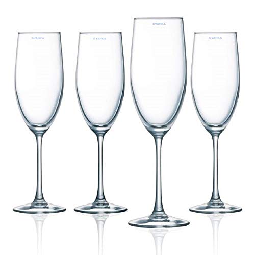 SYANKA Premium Champagne Flutes Wine Glasses Set of 6, 170 ML, Ideal for Champagne, White or Red Wine Glass, Cocktail - Image 3
