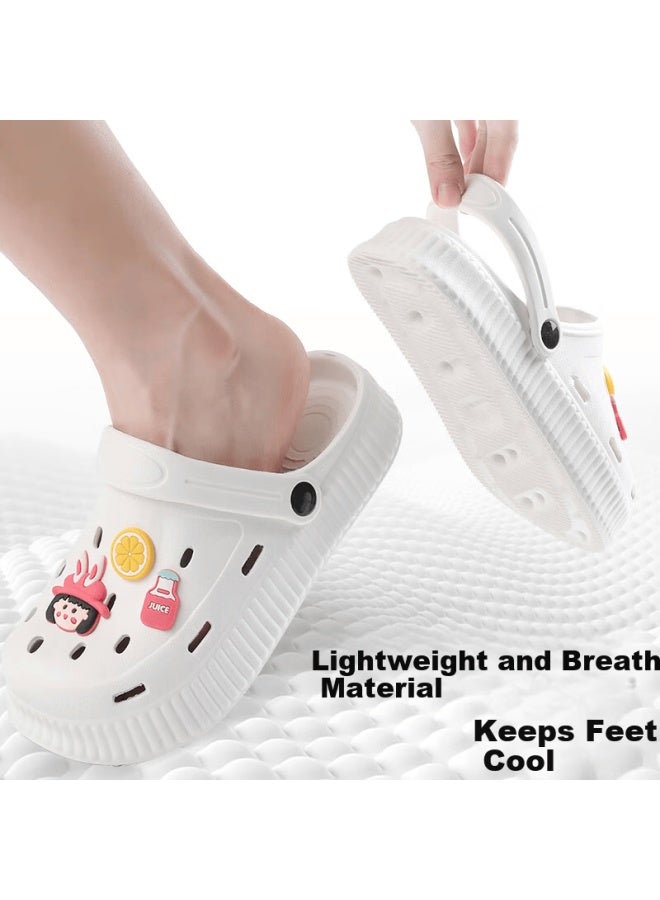Footoppo Women's Beach Clogs, Men's Outdoor Thick Sole Fully Covered Slip-on Sandals, Women's Indoor Non-slip Closed-toe Summer Sandals - Image 2