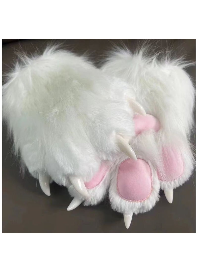 General - Handmade Premium Furry Paws Fox Wolf Bears Paw Gloves Claw Golve Cosplay Furry Gloves for Kids Adults - Image 1