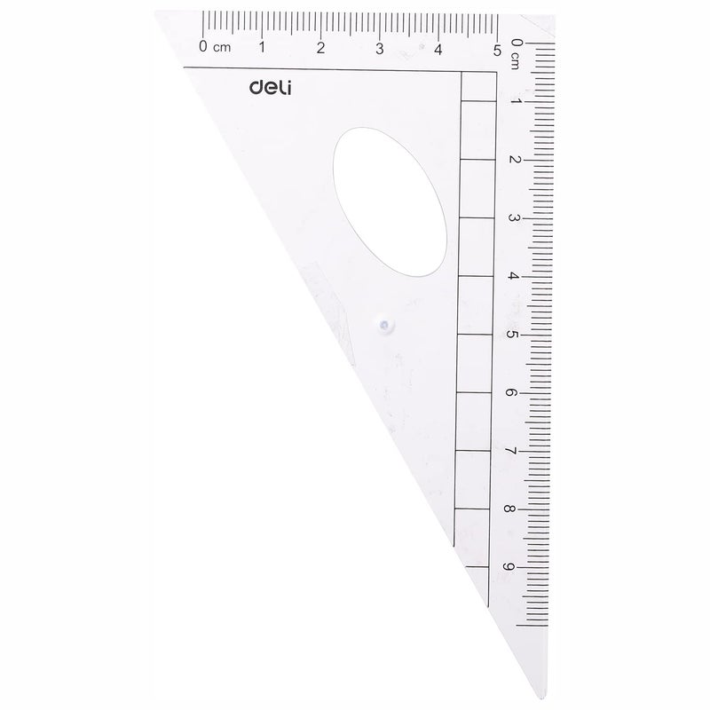 Deli E9597 4 Pcs Drafting Set Mathematical Drawing Instrument Set, Geometry Box Blue - 15cm Ruler, 30/60/90 Set Square, 45/90 Set Square, Protractor - Pack of 4 - Image 5