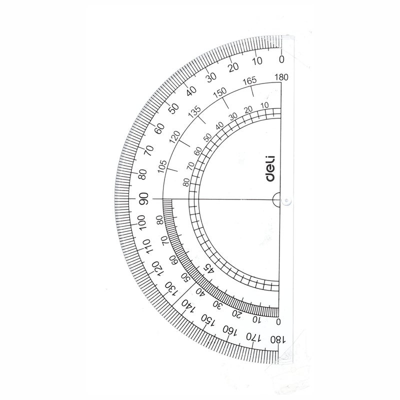Deli E9597 4 Pcs Drafting Set Mathematical Drawing Instrument Set, Geometry Box Blue - 15cm Ruler, 30/60/90 Set Square, 45/90 Set Square, Protractor - Pack of 4 - Image 4