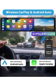 Digisand 11.26" Dash Cam 4K Car Dvr Carplay Android Auto Dash Cam GPS 5GHz WIFI BT FM Stream Rear View Mirror Drive Car Recorder Parking Monitor With 64GB Card  - Image 3