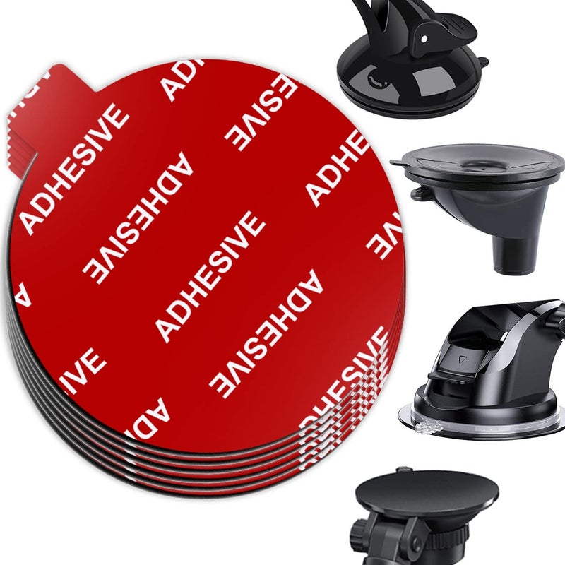 AZXYI 6 PCS Windshield Mount Adhesives for Suction Cup Mount, 80mm(3.15 inches) Circle Double-Sided Sticker Pads for Dashboard Mounting Disk and Windshield Camera, GPS, Car Phone Mount - Image 1