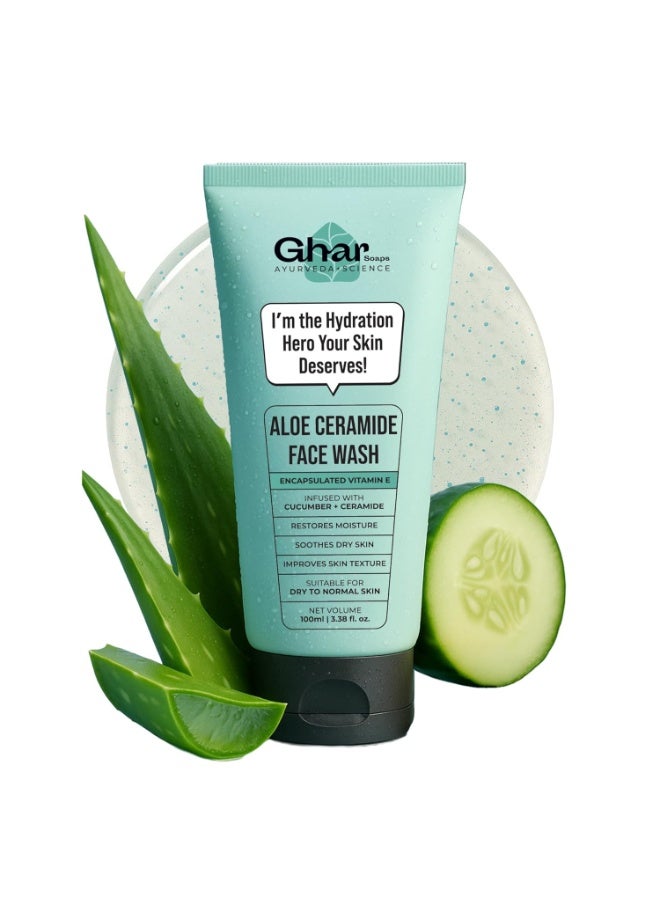 Ghar Soaps Hydrating & De-Tan Soap Duo – Magic Soap 100G + Alo Ceramide Face wash 100ML, | With Ceramides, Cucumber, Saffron, Coconut Oil & Vitamin E | Brightens & Moisturizes Dry, Dull Skin - Image 2