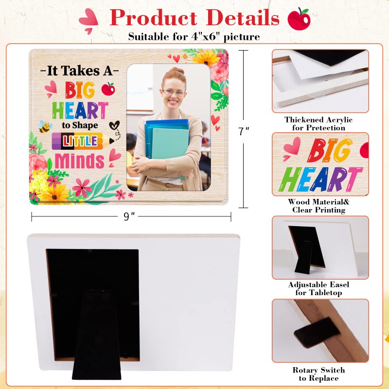 WhatSign Best Teacher Frame - 4x6 Wooden Picture Frame for Teacher Appreciation Gifts - Image 2